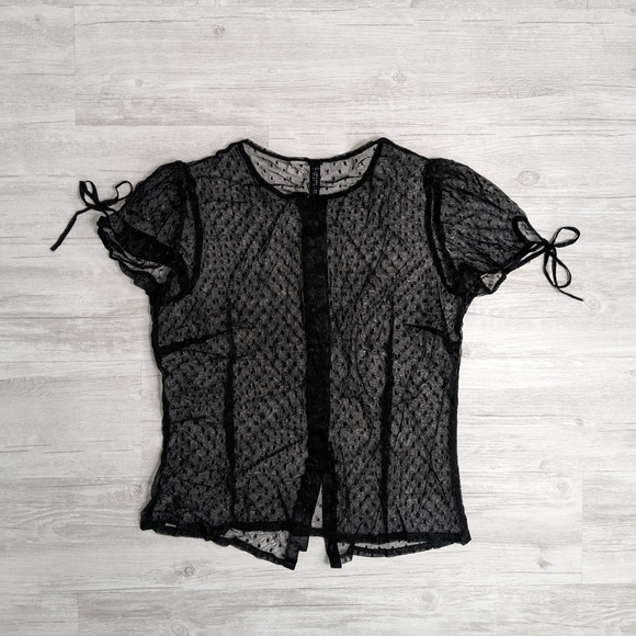 2 for $25 Divided by H&M Sheer Polka Dotted Blouse - Picture 3 of 3